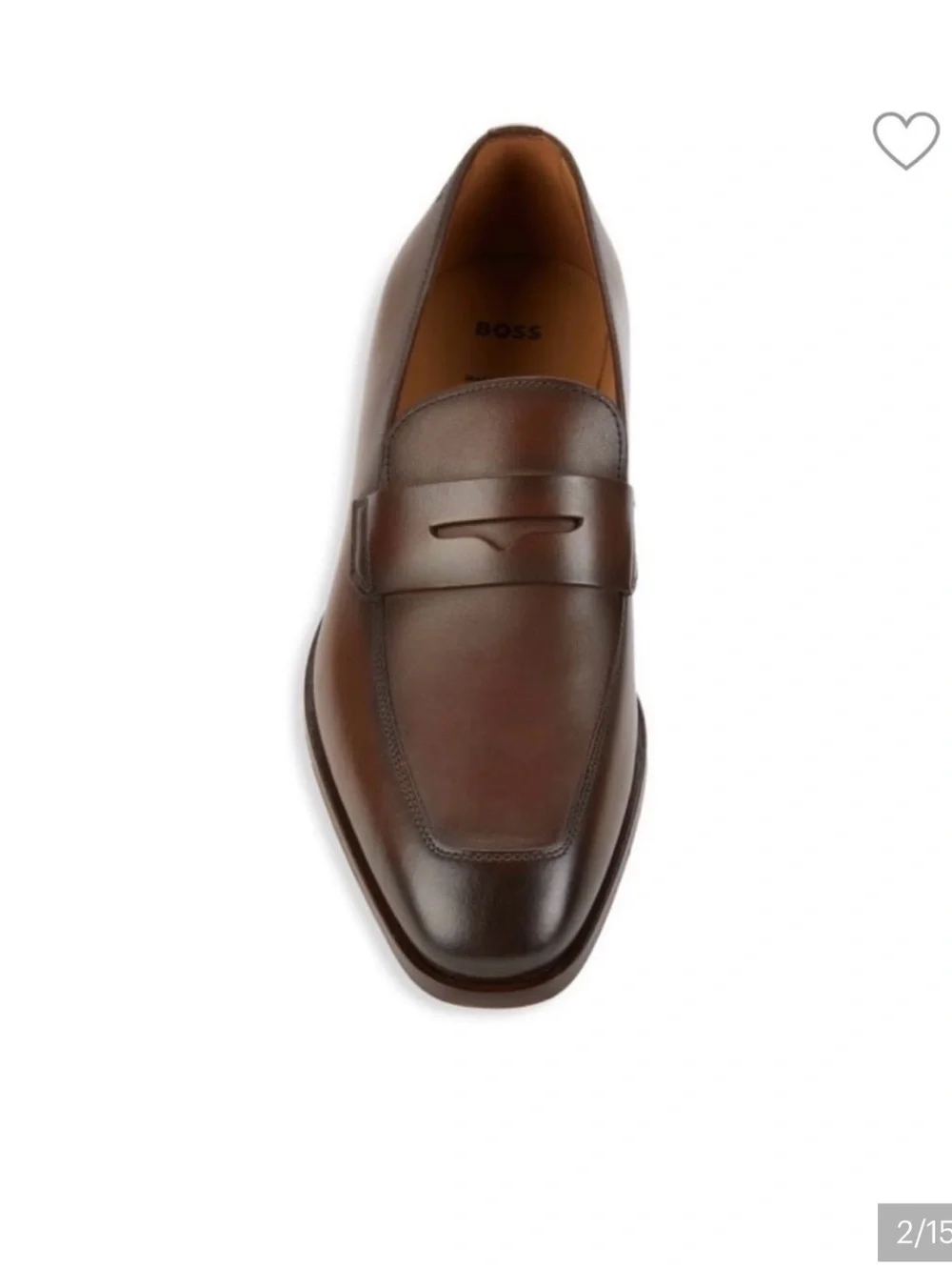 BOSS Lisbon Leather Penny Loafers,Size 8